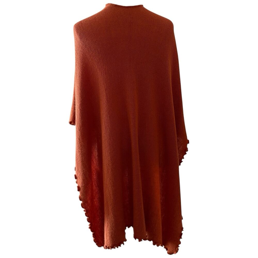 Alpaca Shawl With Soft Waves Reversible Knit Cape View 6